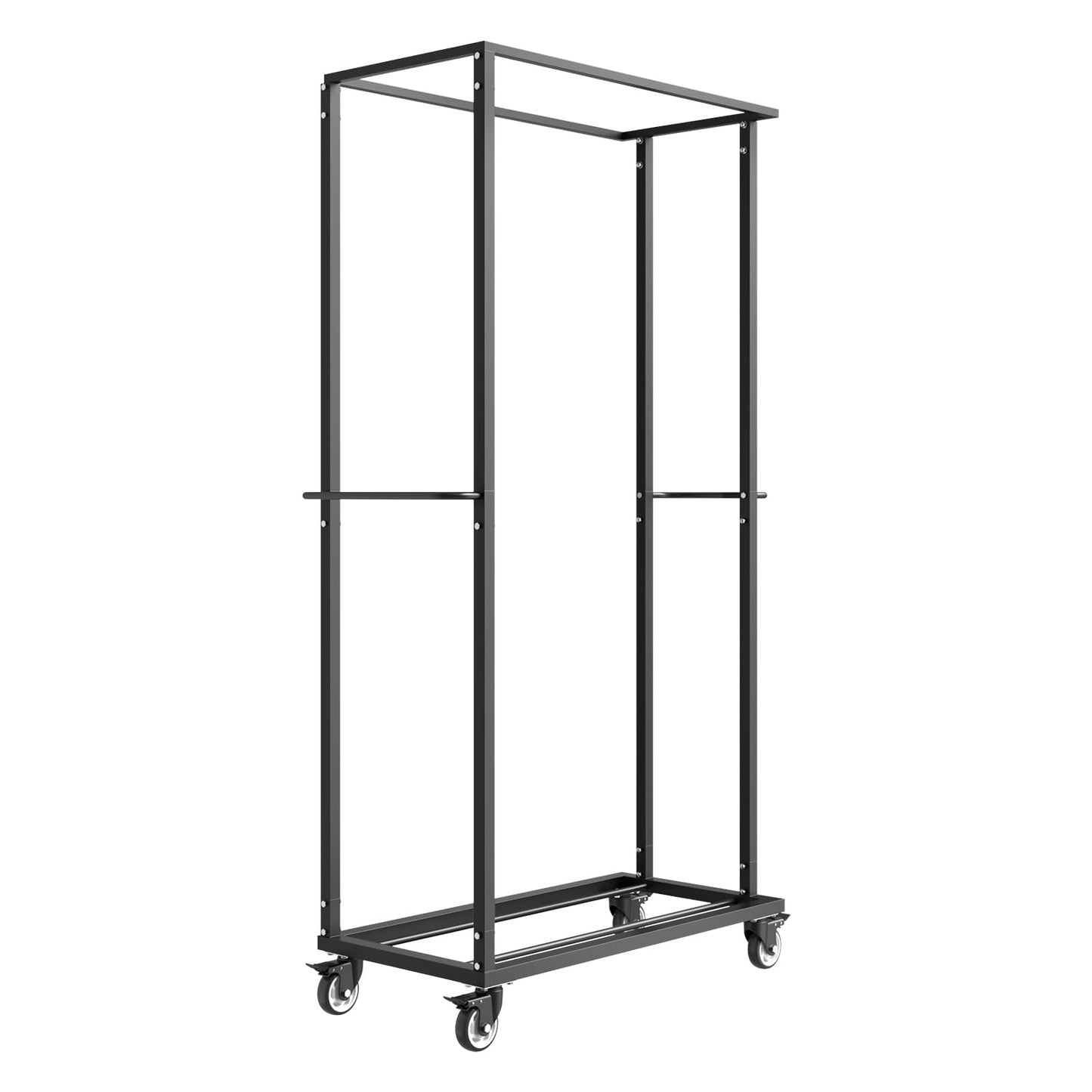 VEVOR Folding Chair Rack, 500 LBS Capacity, Heavy-Duty Chair Cart for 60 Chairs, Metal Chair Storage Dolly Chair Holder with Swivel Casters and Locking Wheels, for Party Event,Hotel,Matte Black