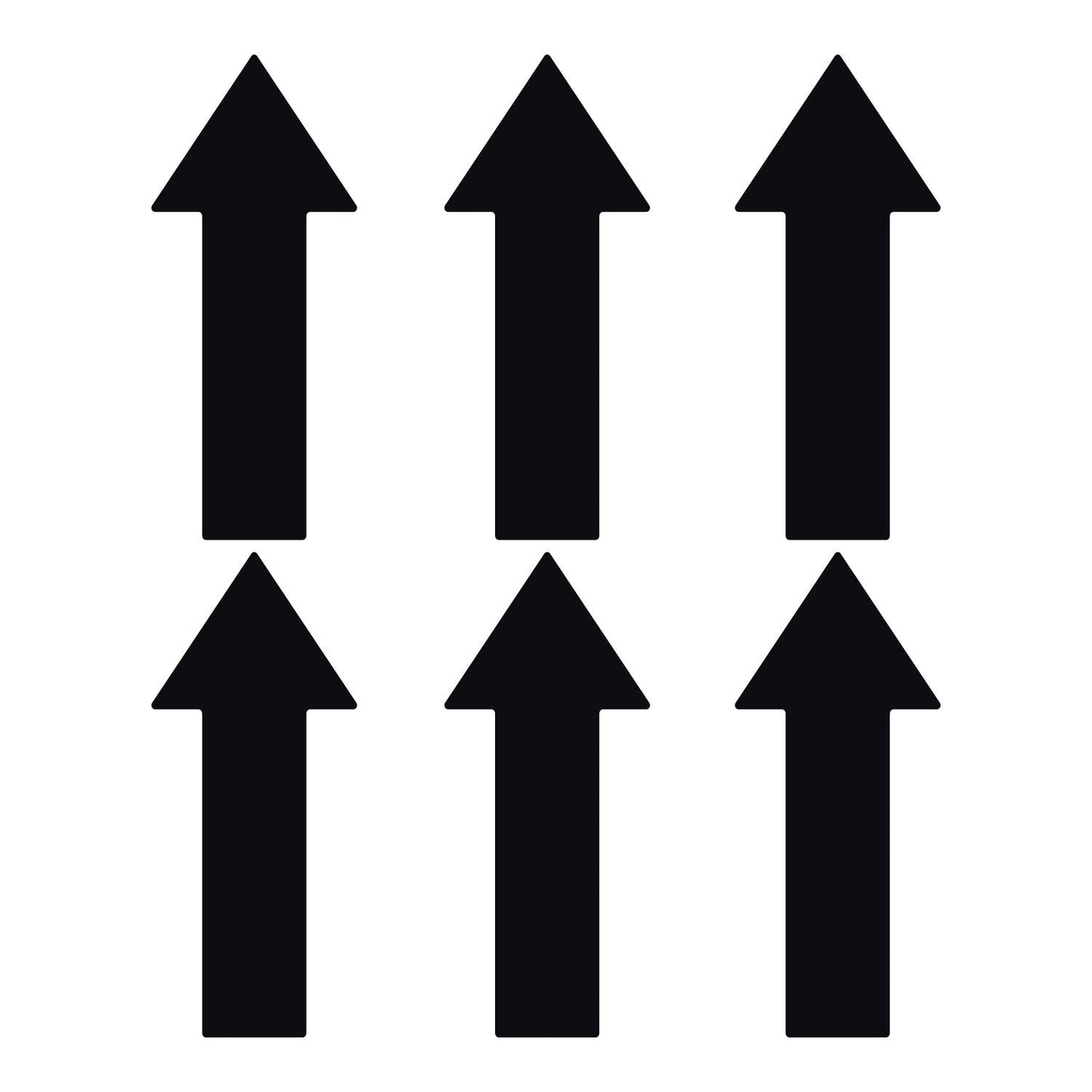 LiteMark Large Arrow Stickers, Durable Gloss Finish Black Arrow Decals for Floors, Walls, Direction Guidance - (12 Inch, Pack of 6 Arrows)