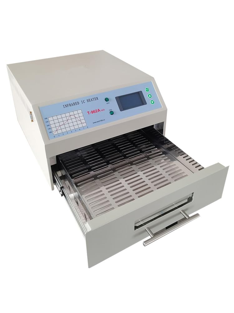 T962A-V2.0 Intelligent Infrared IC Heater PCB Soldering Furnace 1500W Reflow Oven with Exhaust Pipe and Online Funtion