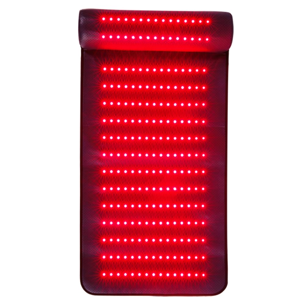Infrared Red Light Therapy, Red Light Therapy Mat with Neck Support, 660nm&850nm NIR Deep Wavelength Blanket Pad for Back Belly Knee Shoulder HIPS Body Pain Relief