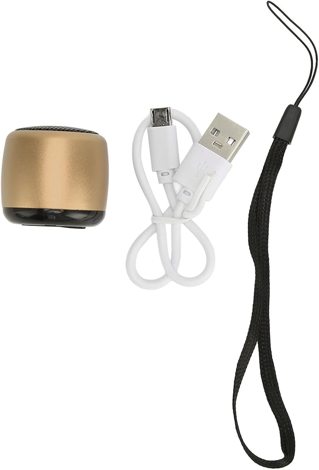 Zopsc 5.0, Mini Speaker, Portable BT Heavy Subwoofer, USB Rechargeable, Gold, for Travel, Dorm, Kitchen