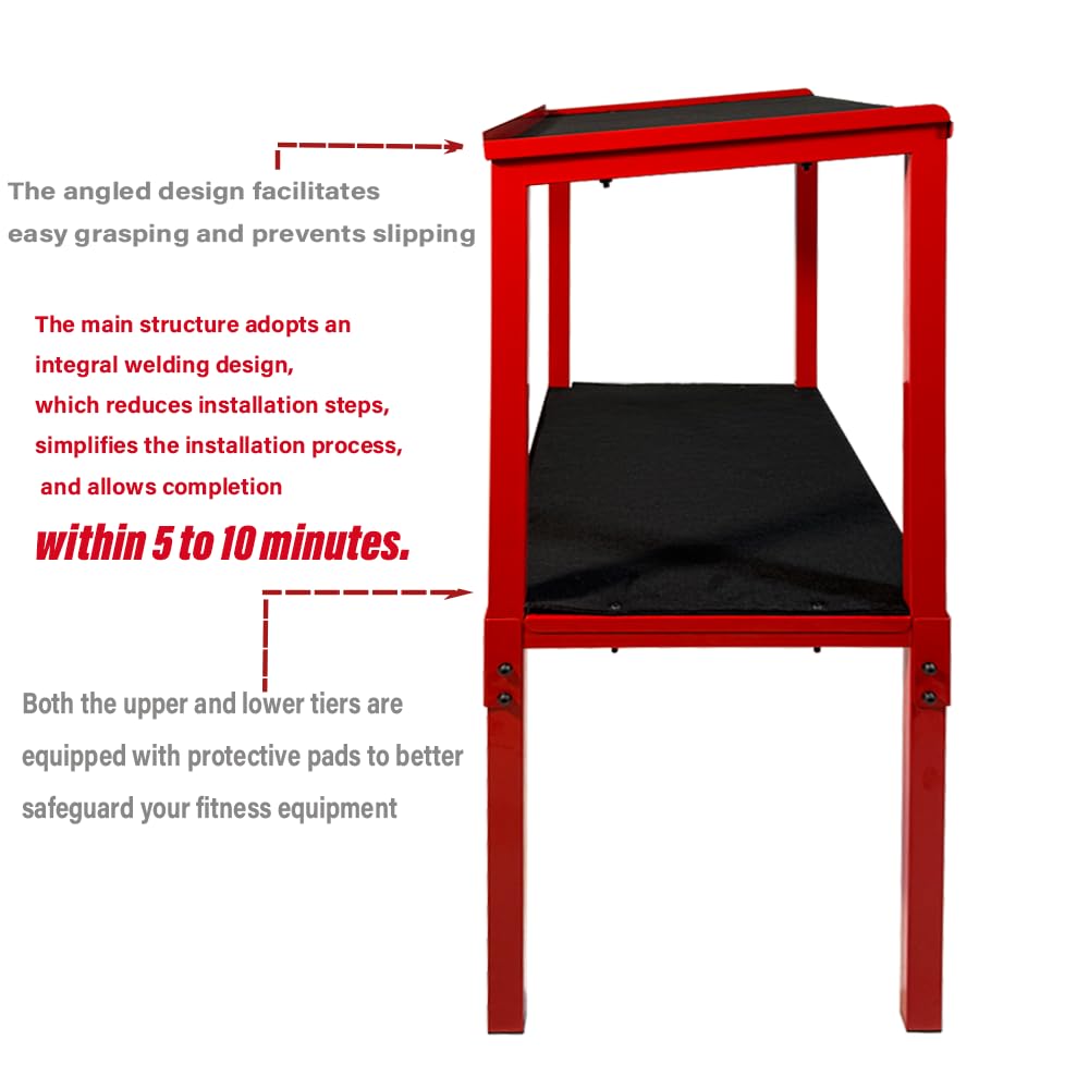 OGODU Commercial Heavy Duty Adjustable Dumbbell Stand & Kettlebell Stand, Adjustable Dumbbell Weight Rack, Kettlebell Storage Rack, Weight Rack for Garage/Home Gym/Commercial with Non-Slip Base, Anti-Tip Safety & Space-Saving Design, Weight Capacity 500/6