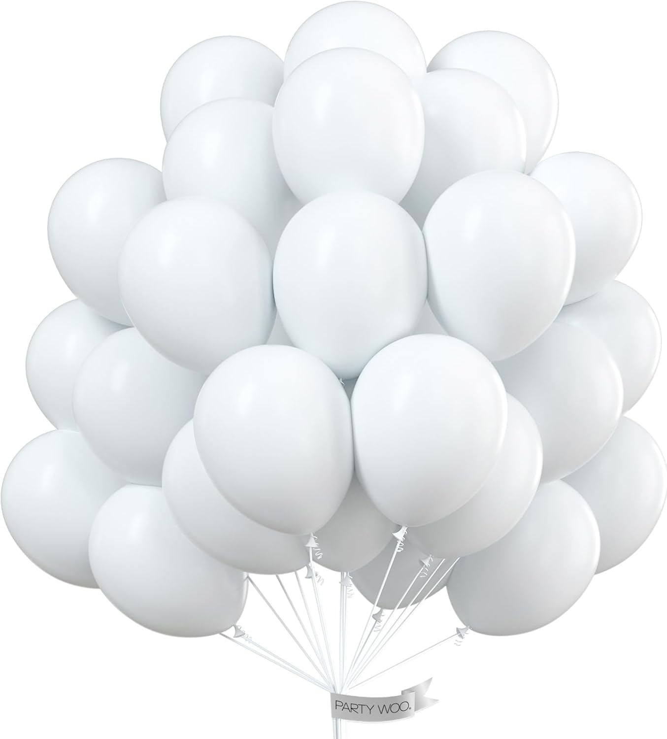 PartyWoo White & Red Balloons - 100 Pack for Stunning Celebrations | Perfect for Events