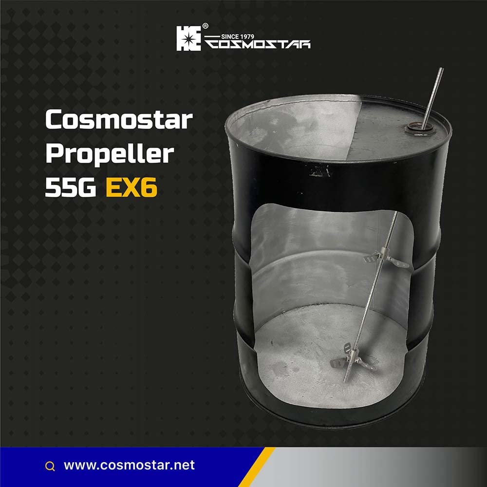 Cosmostar 55 Gallon Paint Mixer with Expandable Stainless Steel Mixing Blades and 0.47" Shaft Rod - Ideal for Mixing Paints, Epoxy, Resins, and Silicones with Dual Propeller Tools