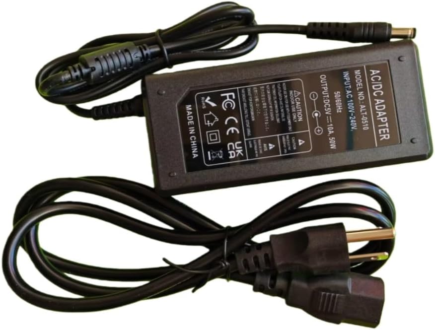 Lansan 5V 10A 50W, 100V-240V 5V AC/DC Power Supply Adapter, AC Input to DC Output