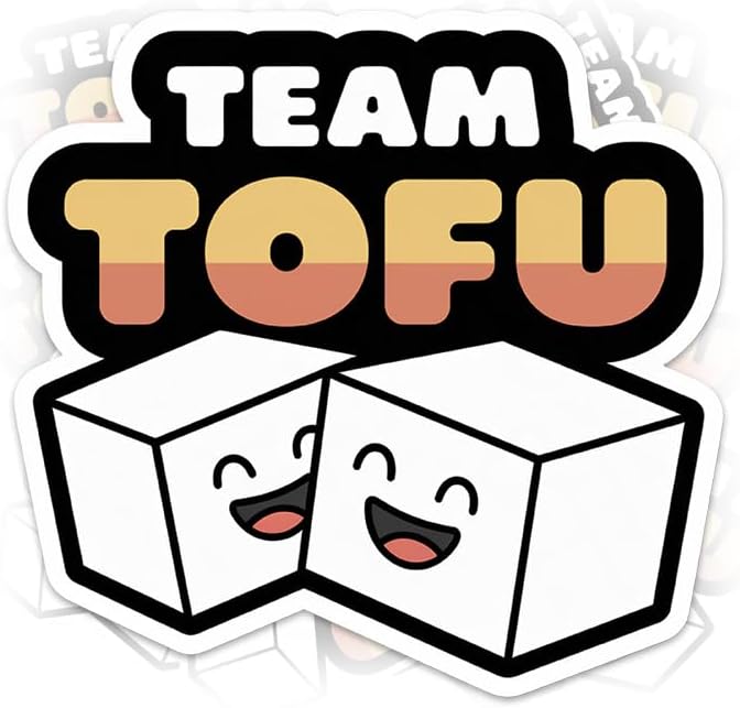 CRSTICKER V3 Team Tofu Vegan Sticker Waterproof Vinyl Decal for Water Bottles Tumbler Laptop Car Kindle - Gift for Kid