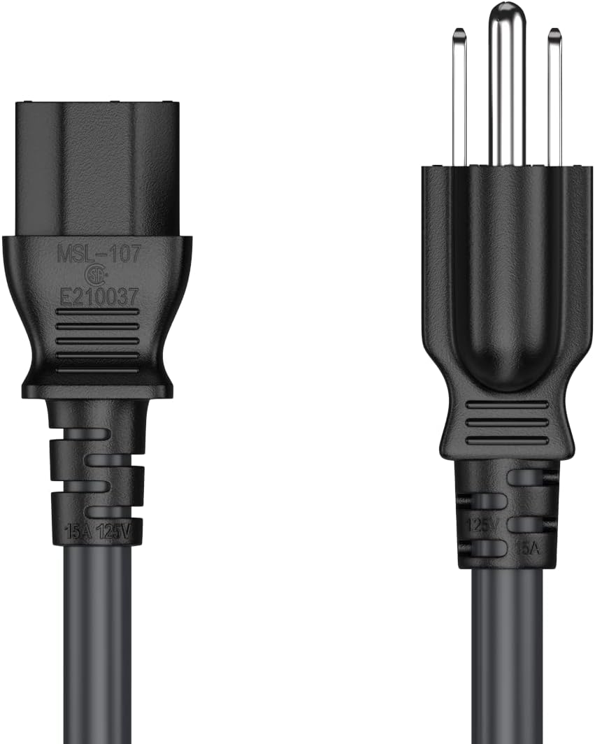Cable Leader 4ft 18 IEC320 C13 5-15P, AWG Universal Power Cord to NEMA Extension Power Cord, Compatible with Computers