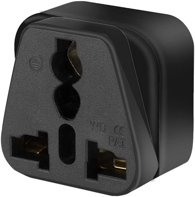 TEWOXIN 5PCS 2 1-15P Outlet,10A 250V UK Australia to USA Travel Adapter Plug,Type A US Power Converter with Prong