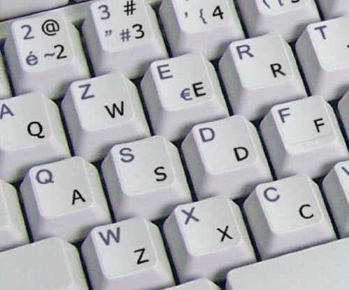 4Keyboard English US Clear Transparent Background Keyboard Stickers with Black Lettering