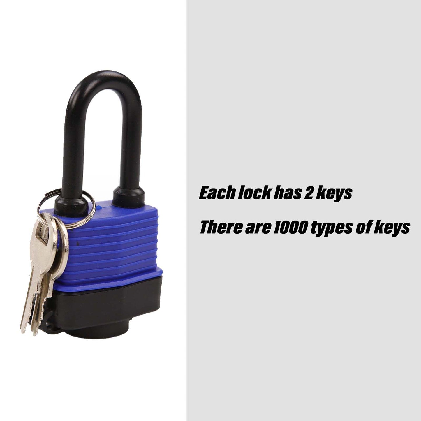 SEPOX® 20Pcs Heavy-Duty 44mm 1.75" Out-Door Padlock Keyed-Alike, Water-Resistant Cover, Steel Lock with Same-Key, Extra-Long-Shackle Anti-Rust, Brass Cylinder for Boat, Fishing, Marine, Fence
