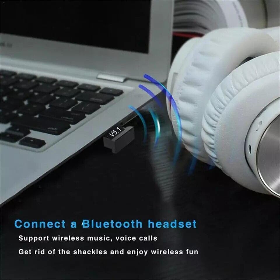 FANTIA 5.1 USB Wireless Bluetooth Adapter, Bluetooth USB Adapter Receiver Audio Transmitter Wireless Receiver Dongle