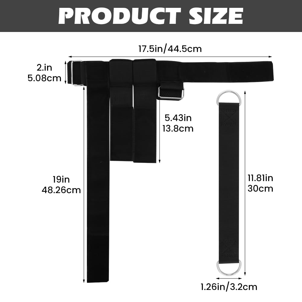Olnverath Dumbbell Foot Attachment for Leg Workout, Tibialis Trainer, Extension Monkey Foot Dumbbell Attachment Straps for Fitness Training, Leg Extensions, Hamstring Curls(Black)