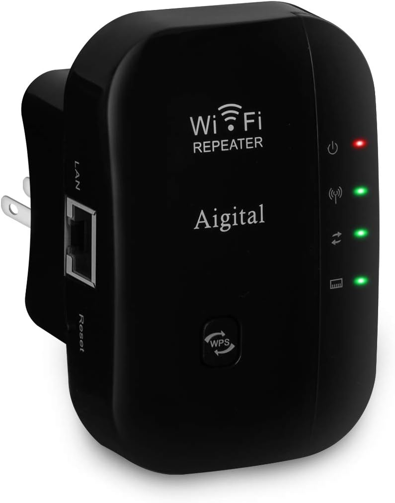 Aigital 300Mbps 2.4GHz Setup WiFi Extender for Home, Wireless Wi-Fi Repeater Super Signal Booster Amplifier