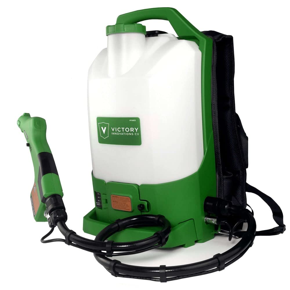 Victory Innovations Cordless Electrostatic Backpack Sprayer Machine for disinfectants, sanitizer, Cleaning,Green,VP300ES