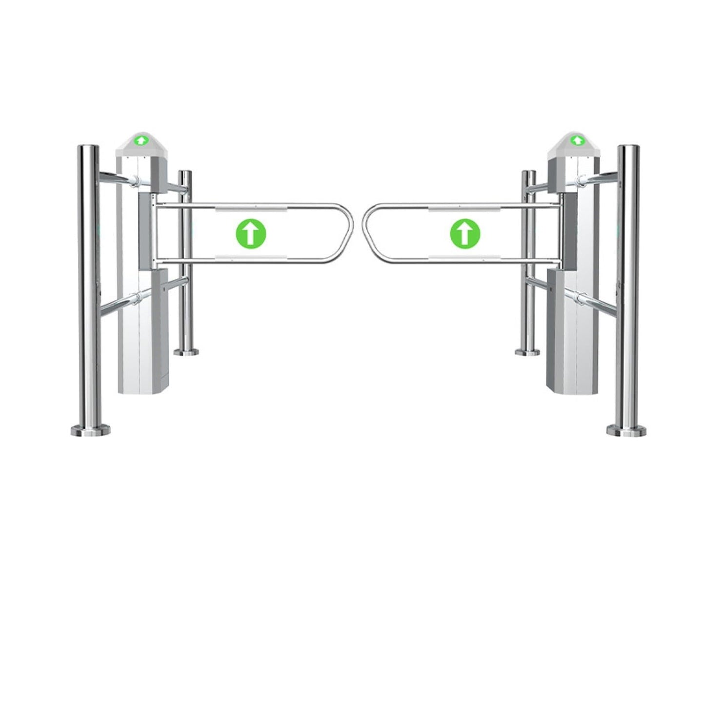Automatic Public Entrance Turnstile with Infrared Detection Swing Gate with LED Indicators One-Way Access