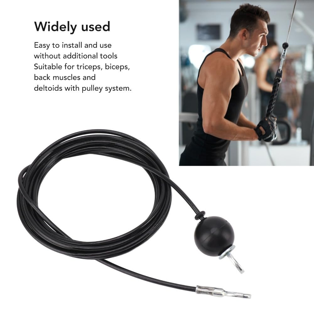 MOPFOL Steel Wire Rope 5mm Diameter - Heavy Duty Fitness Pulley Cable for Home Gym Equipment, Triceps Biceps Back Muscle Training(5meter)
