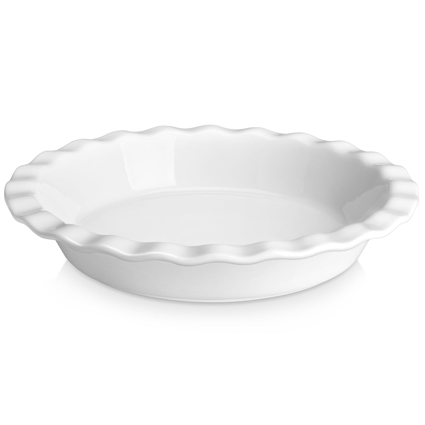 MALACASA Ceramic Pie Pan, Pie Pan for Baking 9 Inch, 40 OZ Pie Plate Round Pie Dish for Baking Fluted Pie Dish Baking Pan, Non Stick Deep Pie Dishes for Quiche, Apple Pies, Pot Pies, Tart, etc.