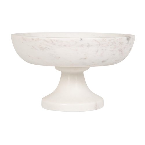 Bloomingville Marble Footed Pedestal Bowl, White