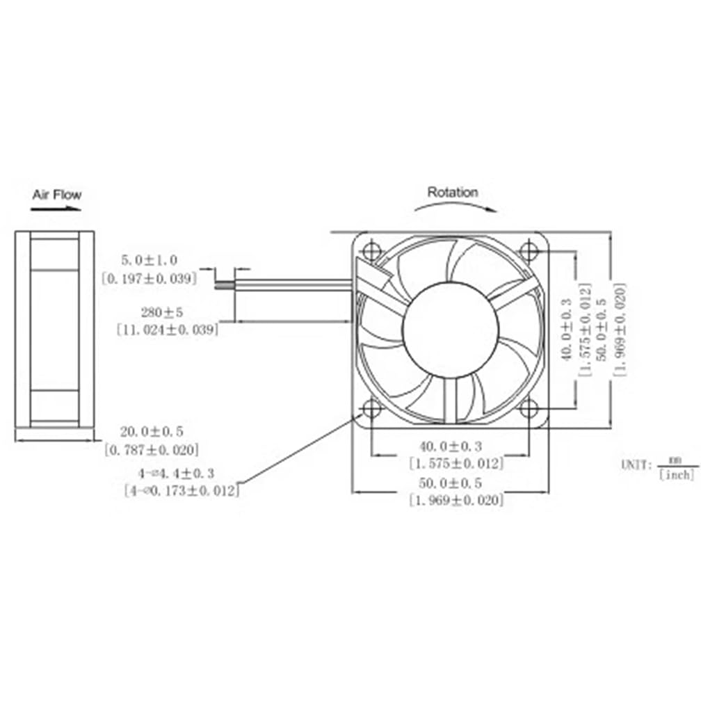 JVHROLW 50MM DC24V 0.20A 4.8W 5020 AD5024US-C71 6200RPM 5CM 50 50 20MM (2pin) Copier Fan Speed Inverter Cooling Fan * *