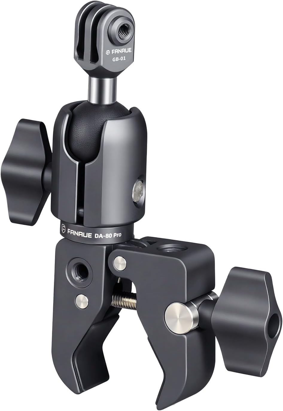 FANAUE 1" Action Camera Universal Ball Adapter with Handlebar Base Mount Strong Rod Clamp,B Size Ball Compatible Gopro