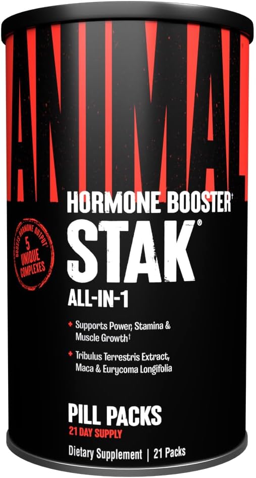Animal Stak ??Complete Natural Hormone Booster Supplement with Tribulus ??Natural Testosterone Booster for Athletes ??Contains Estrogen Blockers ??1 Month Cycle