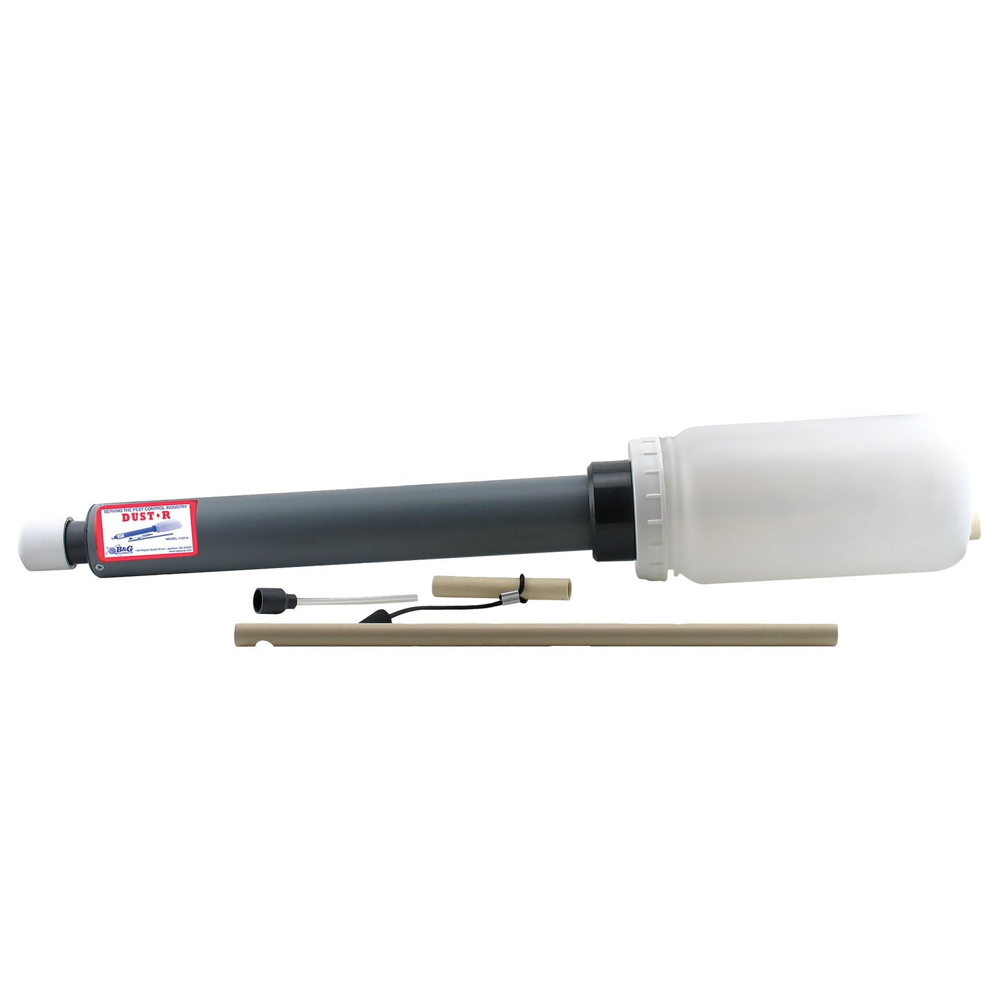 B&G Hand Dust-R 1152A Professional Manual Duster – 1.5 lb. Dust or 2 qt. Granule Capacity – Large Volume Pump Applicator with Static Charge Extension and Integrated Tip Storage
