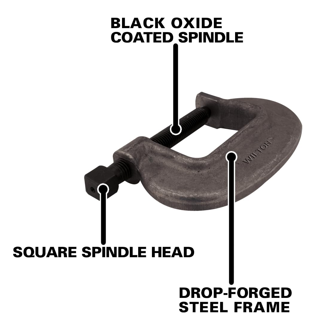 Wilton Brute Force C-Clamp, 6-7/16" Opening, 3-1/2" Throat, 27500 Lbs. Clamping Force (6 F.C.)