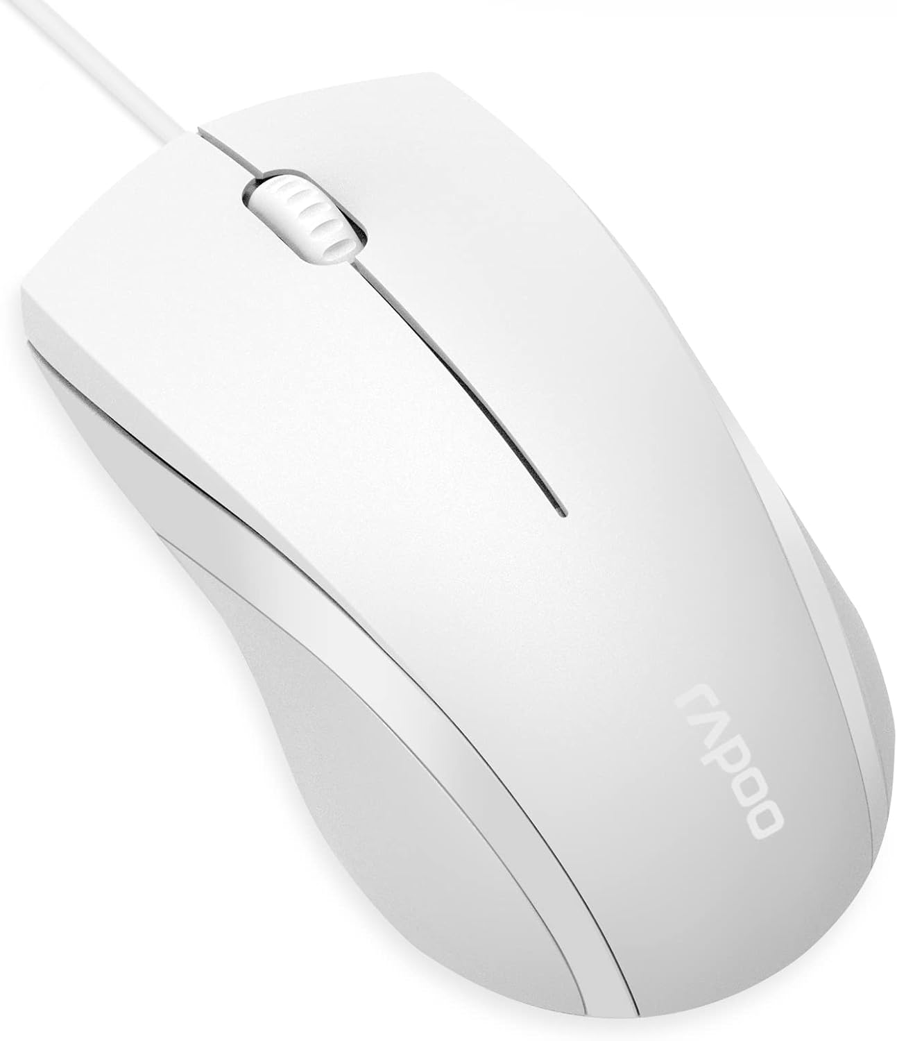 Rapoo N1600 3-Button 1000DPI Quiet Wired Mouse, Optical Mouse, Quiet Button, Ergonomic Shape, for Desktop Computers