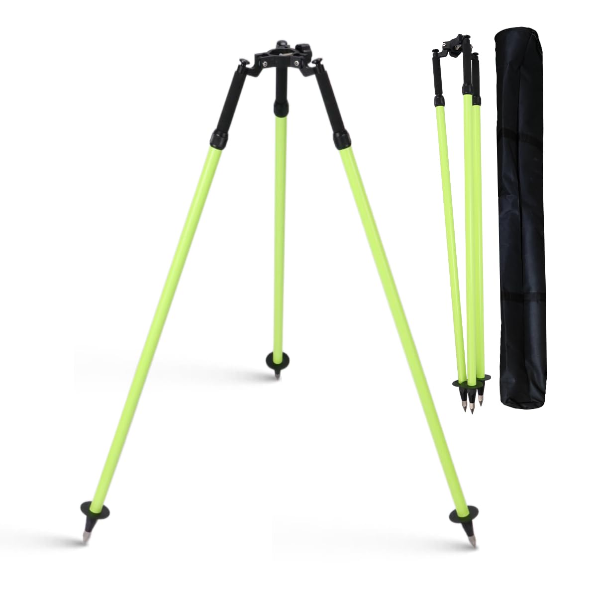 MOETER Aluminum Surveying Tripod for Survey Pole, GPS Pole – Thumb Release Survey Tripod with Extendable Legs, 5/8" Head for GNSS, Total Station Use (Green)