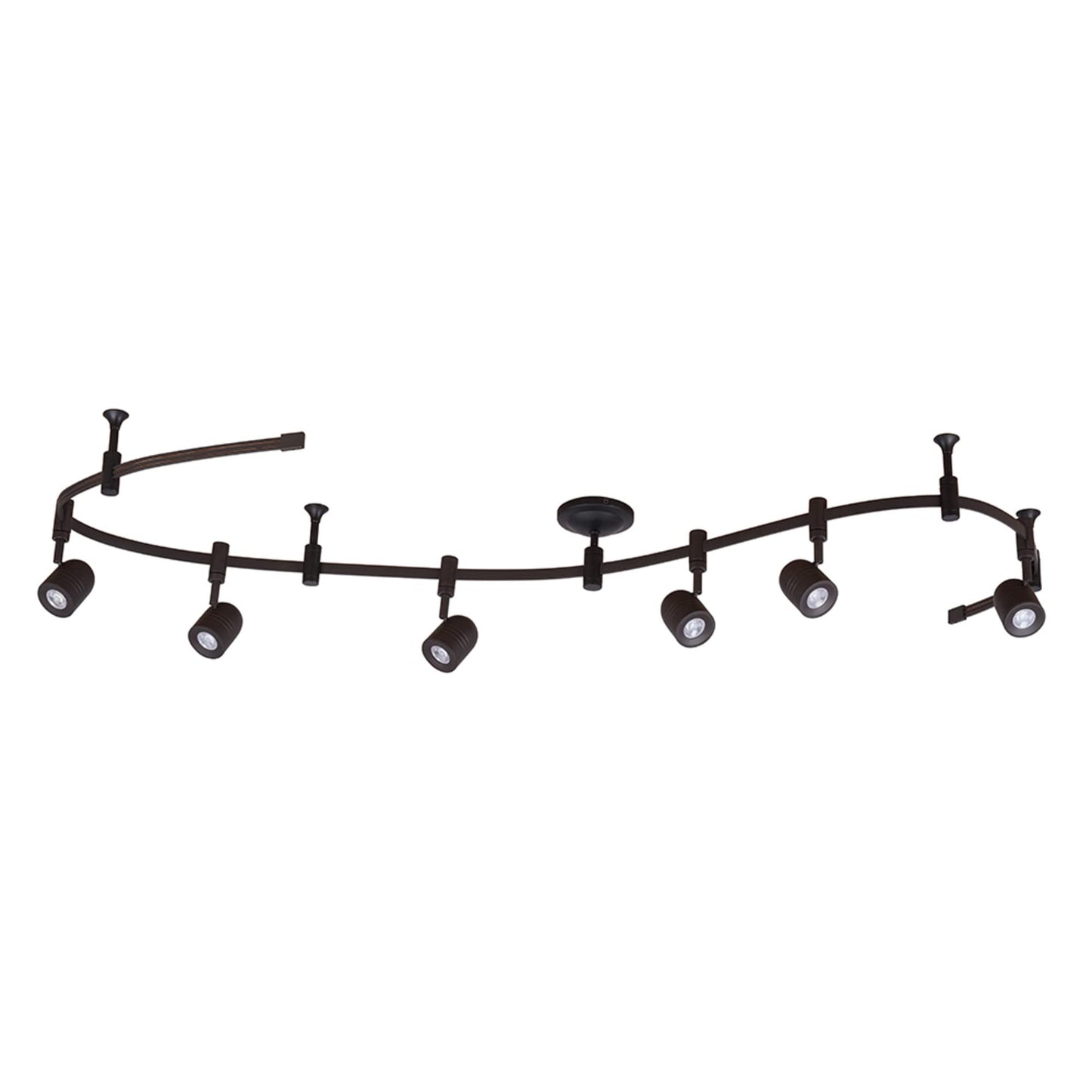 Catalina Lighting 96" 6-Light Integrated LED Flex Track Spotlight Ceiling Light, Oil Rubbed Bronze, for Kitchen, Living Room, Home Lighting