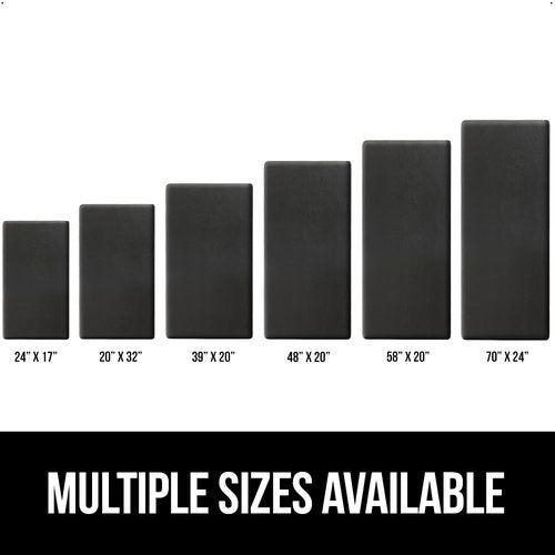 GORILLA GRIP Comfortable Cushioned Kitchen Mats for Floor, 48x20, Waterproof and Stain Resistant Soft Top, 3/4 Inch Thick Ergonomic Standing Desk Anti Fatigue Mat, Foam Supports Ankles and Feet, Black