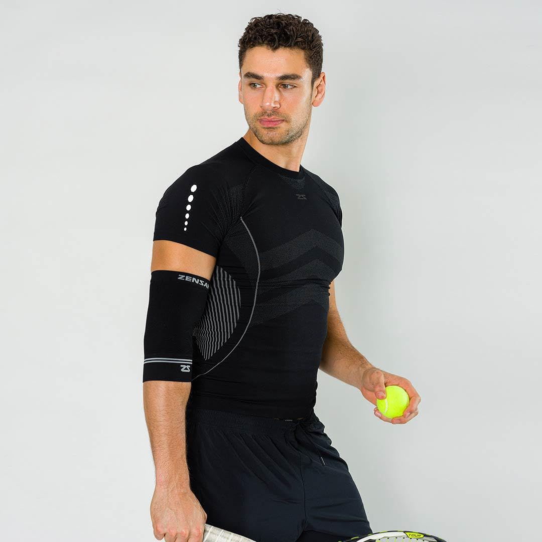 Zensah Compression Tennis Elbow Sleeve for Elbow Tendonitis, Tennis Elbow, Golfer's Elbow - Elbow Support, Elbow Brace (Small, Black)