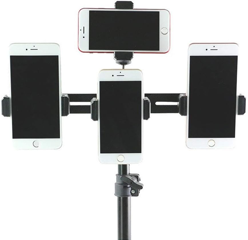 Walway 1/4 inches Straight Triple Head Bracket Tripod Mount for Screw DSLR Camera LED Light Flash Light Microphone