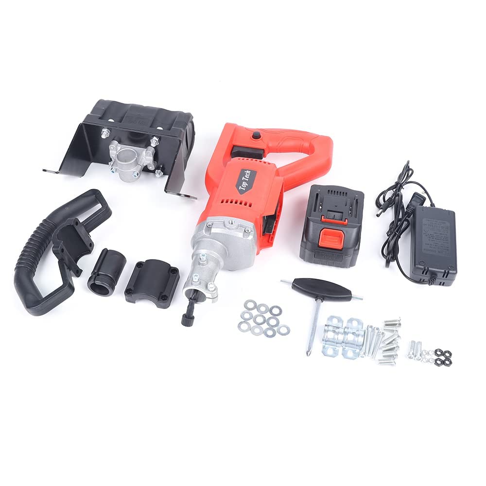 Power Concrete Screed Vibratory Kit Concrete Finishing Tool with 5ft Board, Battery Powered Concrete Sidewalk Surface Leveling Tamper Ruler, Cordless Electric Screed Cement Finishing Vibrating Machine