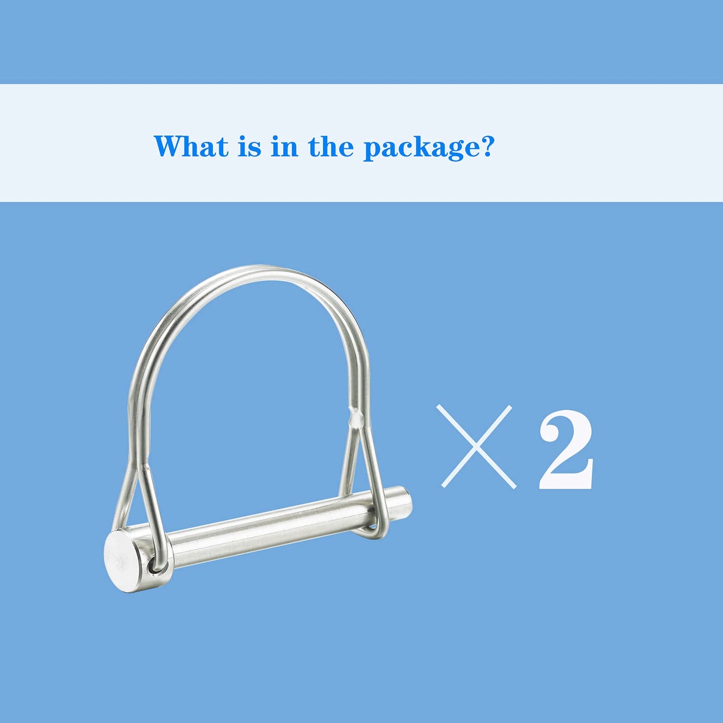 Safety Coupler Pin 1/4 Inch(6.3mm) Diameter, 1.97Inch(50mm) Length,Wire Lock Pins, Shaft Locking Pins, 316 Stainless Steel(2 Pcs)