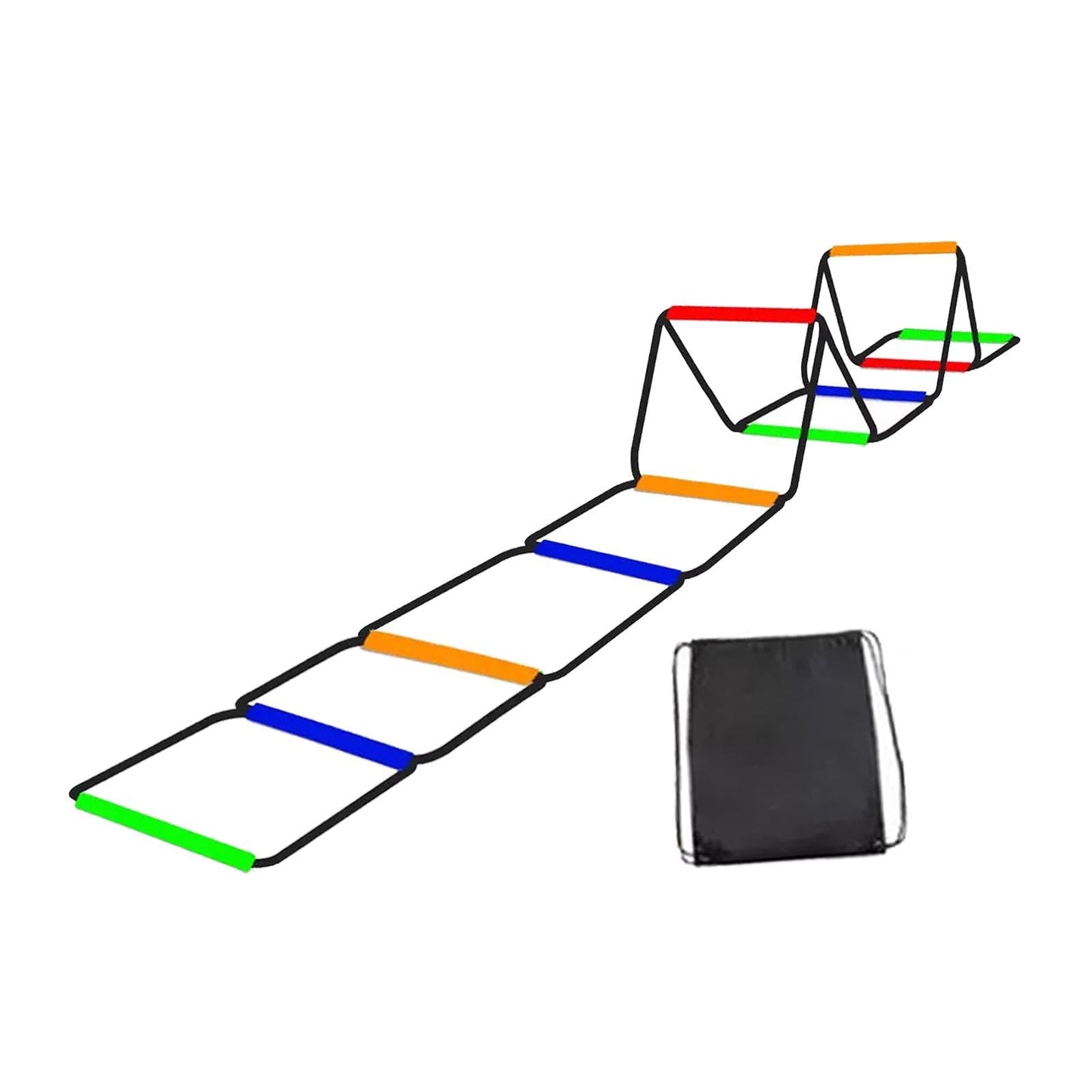 Colaxi Agility Ladder Speed Ladder Workout Improves Coordination Home Gym Outdoor Sports Folding Rugby Multipurpose Fitness Training, 10 Grids with Bag