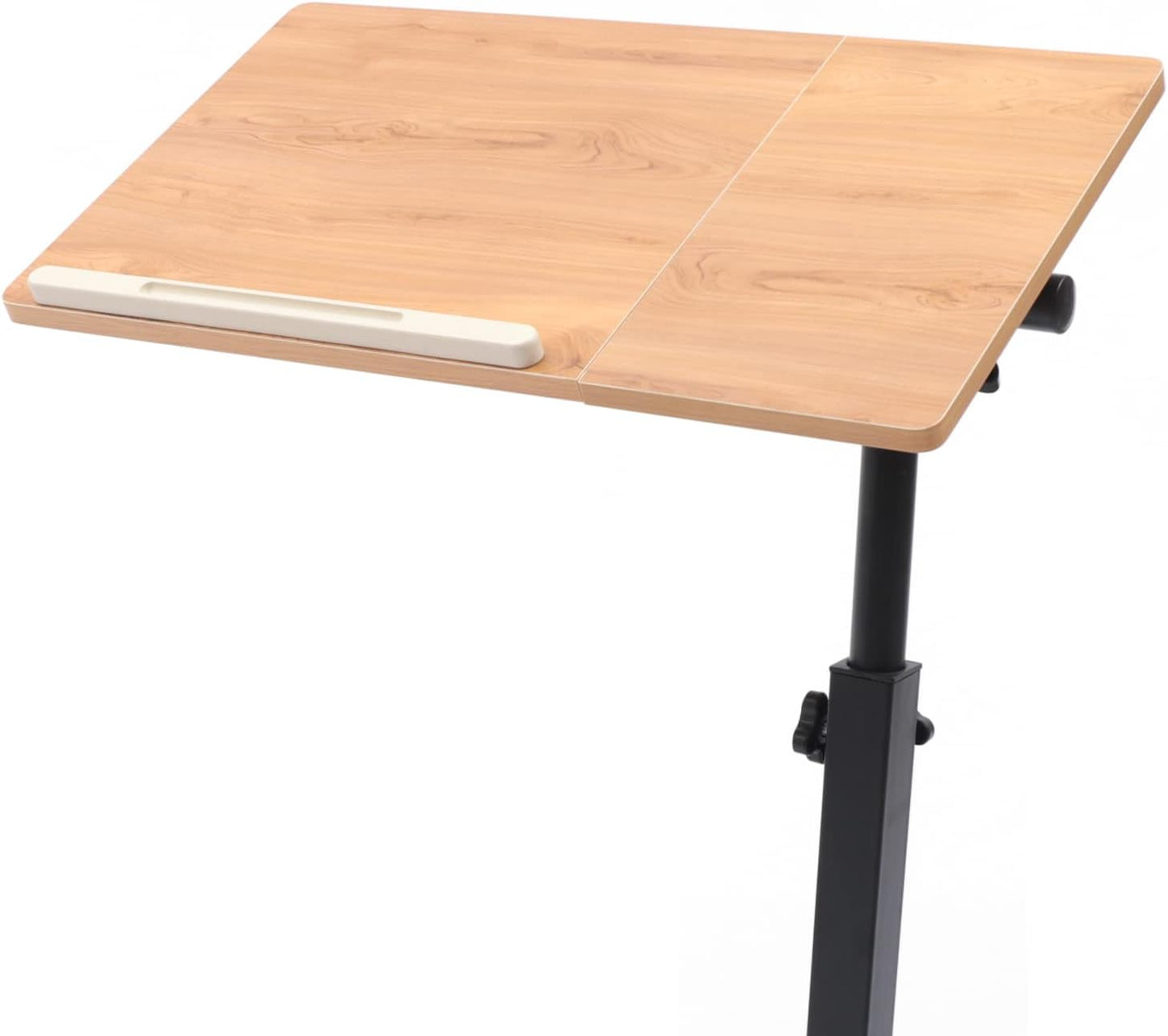 FXEIPOL Mobile Laptop Stand, Rolling Table Desk Cart with Adjustable Height and Angle, Bedside Laptop Table for Office