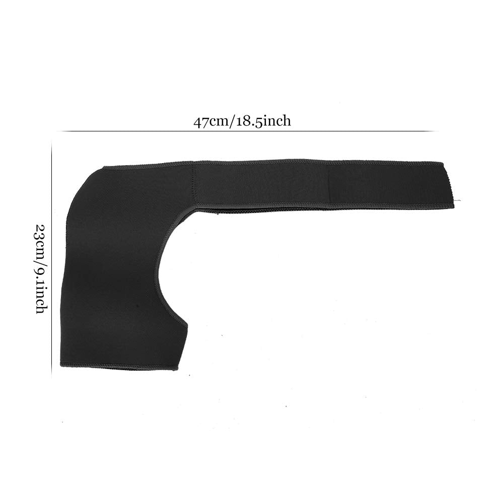 Dioche Sport Bandage, Recovery Shoulder Brace for Men, Adjustable Shoulder Pad Strain Protective Gear Right Shoulder Protector (Black)