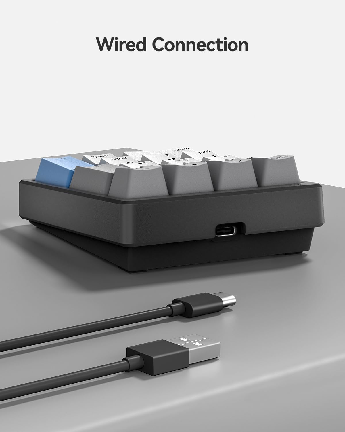 Kisnt KN17 17 Wired Mechanical Number Pad- Keys Hot Swappable Numpad with White Backlight& PBT Keycaps for Laptop PC