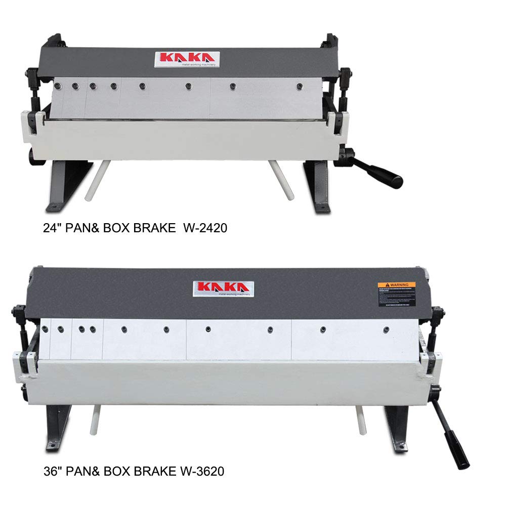 KAKA INDUSTRIAL Box and Pan Brake, 24-Inch 20-Gauge (0.035") Capacity, Minimum Reverse Bend 0.47"(12mm), Max Box Bending Depth 1.38"(35mm), Bender for Workshop Garage DIY Metal Fabrication W-2420A