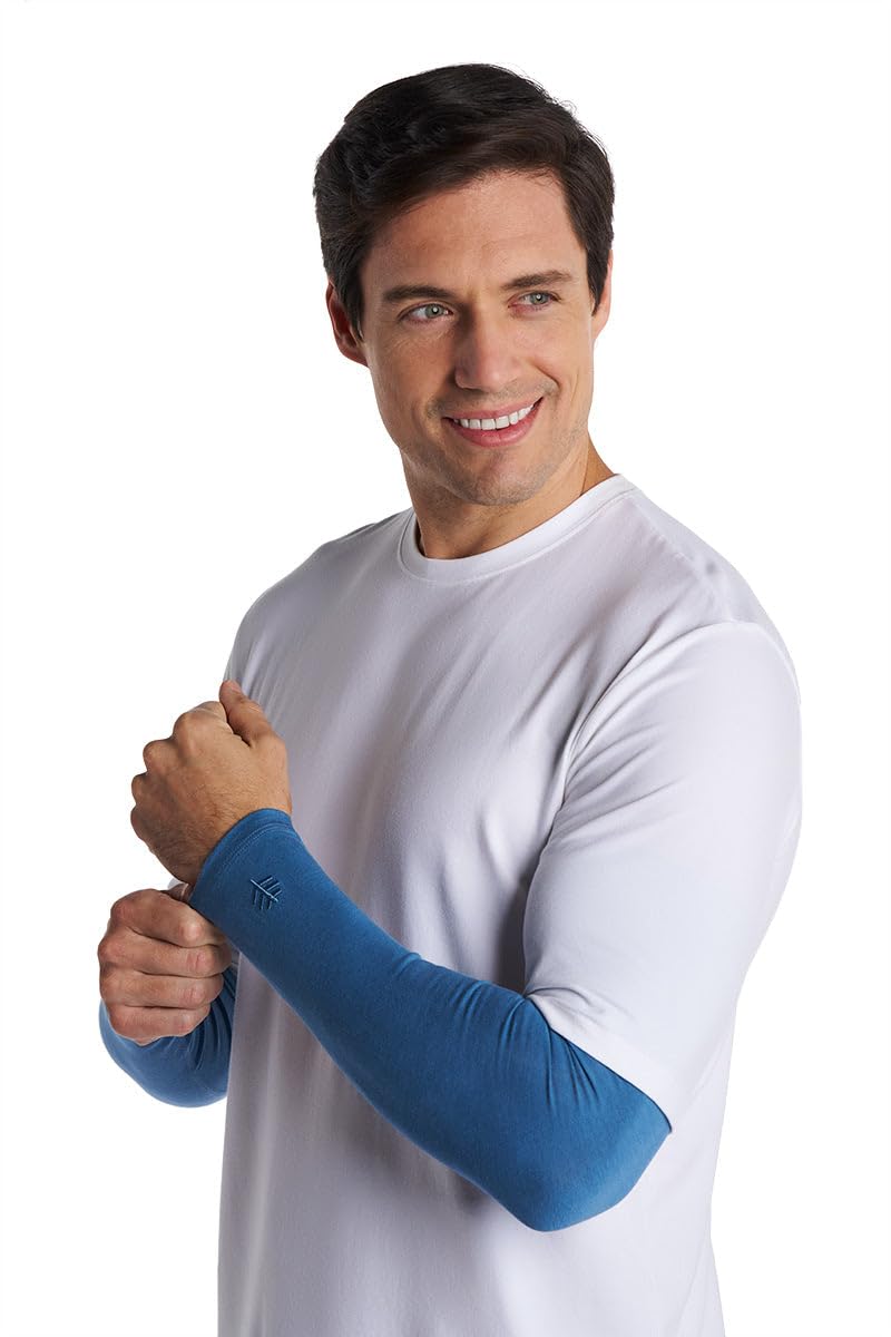 Coolibar Men's Sun Sleeves - UPF 50+ Sun Protection - Navagio in Blue Dusk