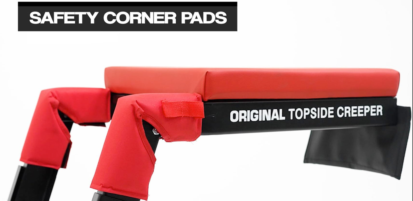 Traxion 3-100 Foldable Topside Automotive Engine Creeper, Red & Black