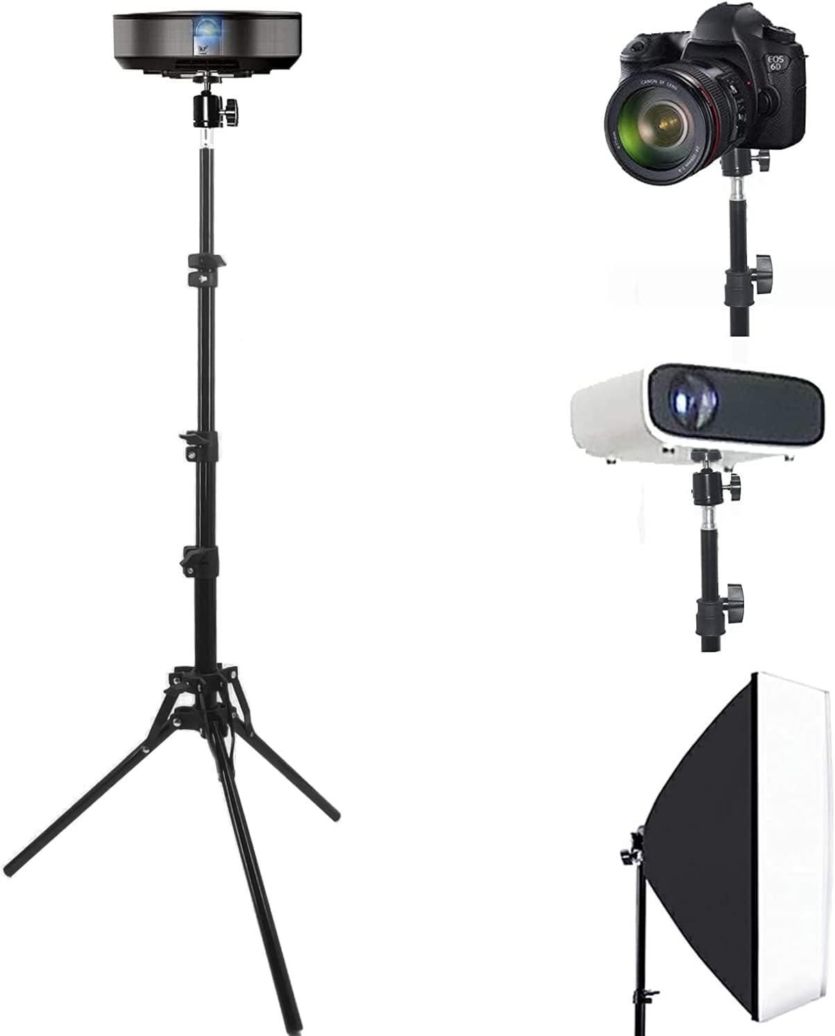 Coret 360 26-60in Mini Projector Stand, Portable Camera Holder with Rotatable Head, Adjustable Height