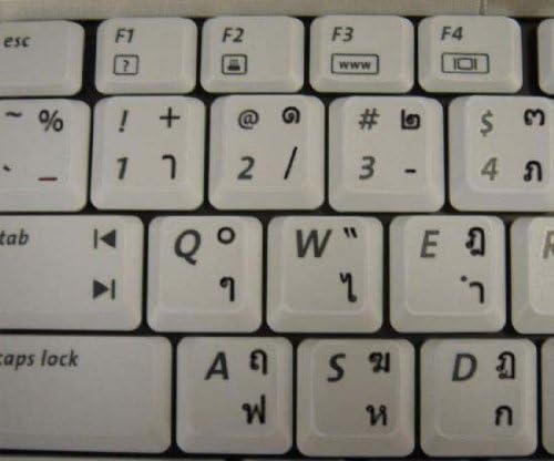 4Keyboard Thai Keyboard Stickers with Black Lettering ON Transparent Background