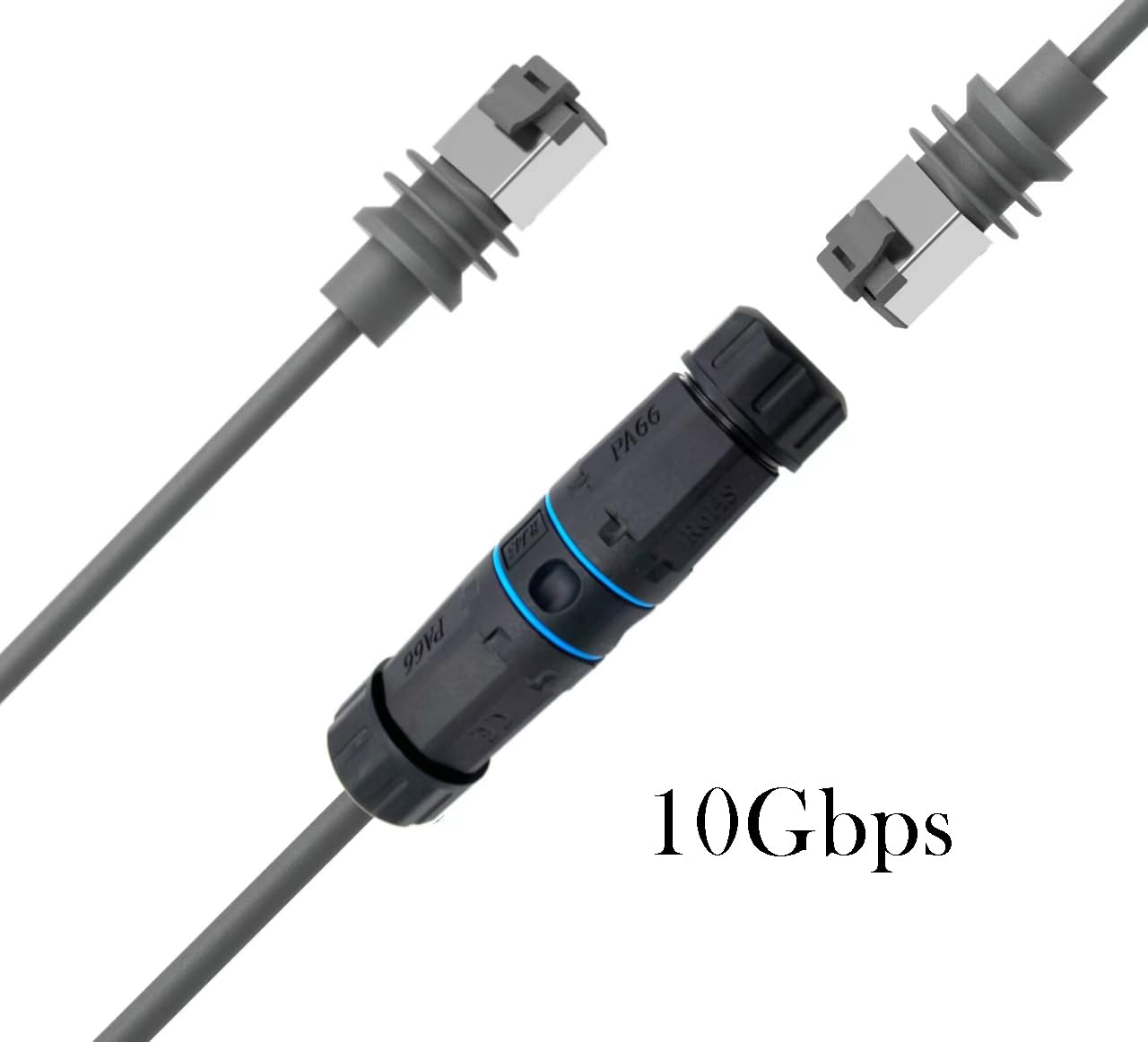RJ45 Cat6A IP68 10 Gen3/Mini 1 Pack Elfcam - Coupler Waterproof Shielded Ethernet Inline Adapter, Gbps Pass-Through
