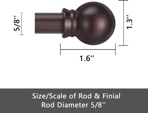 GXOACKJ Heavy-Duty Curtain Rods - Decorative Brown Metal Set for Windows 28-78 Inches