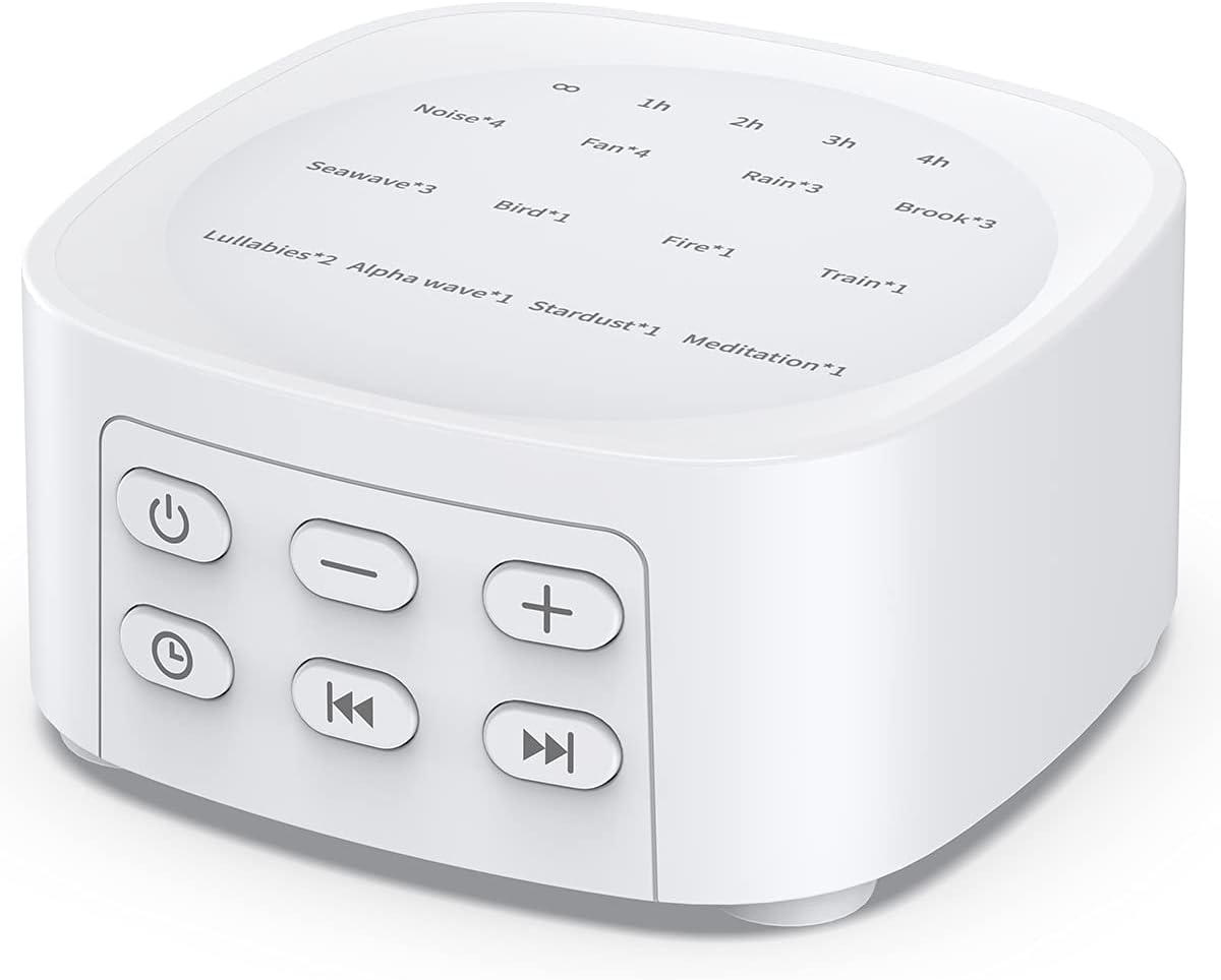 Sleepbox White Noise Sound Machine - 25 Soothing Sounds, 36 Volume Levels, Portable Design for Home & Travel