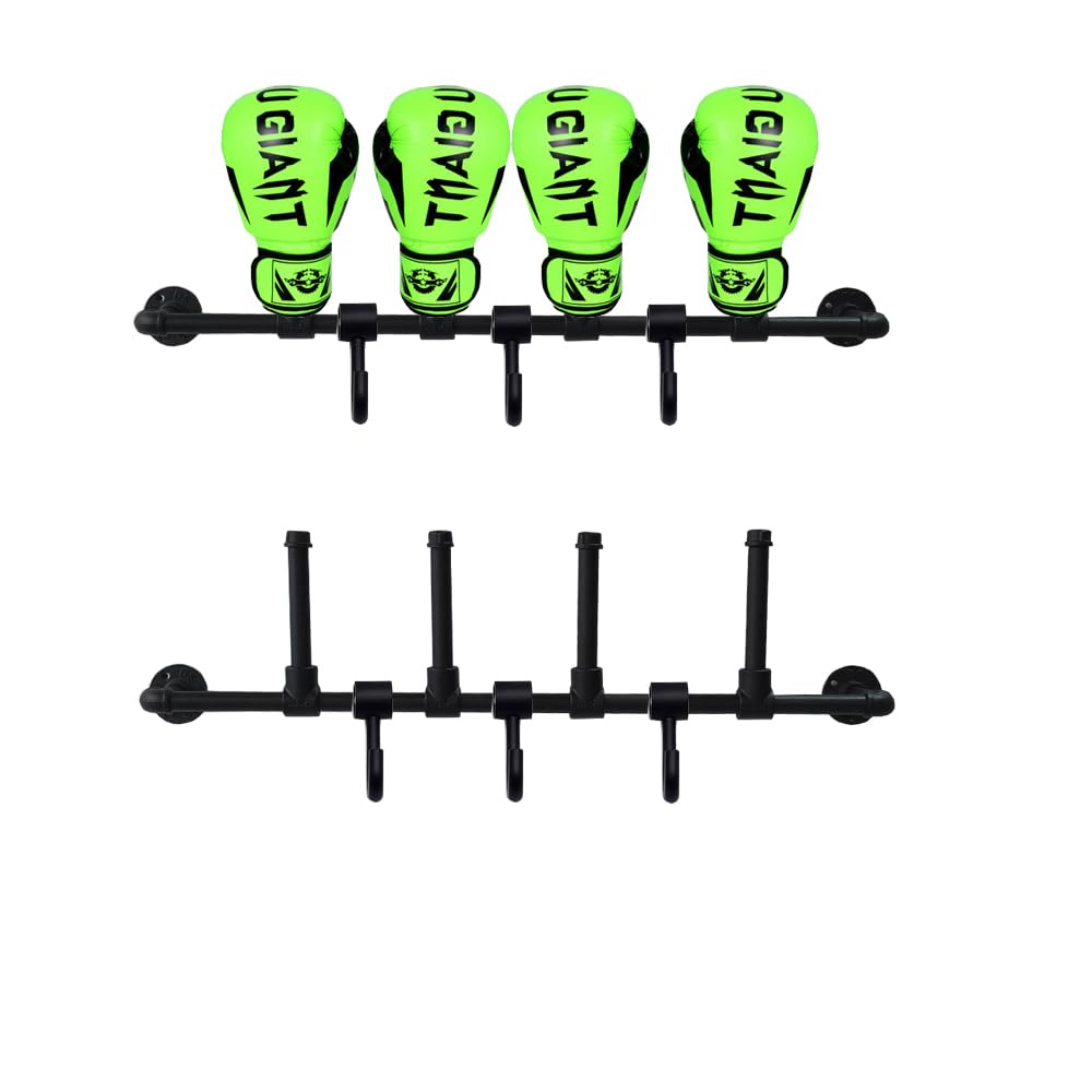 Wall Mounted Boxing Glove Holder with Hooks - Boxing Glove Storage, Saves Space & Keeps Gym Tidy - Perfect for Punching Bags,Gloves in Garage, Home Gym, Fitness Room