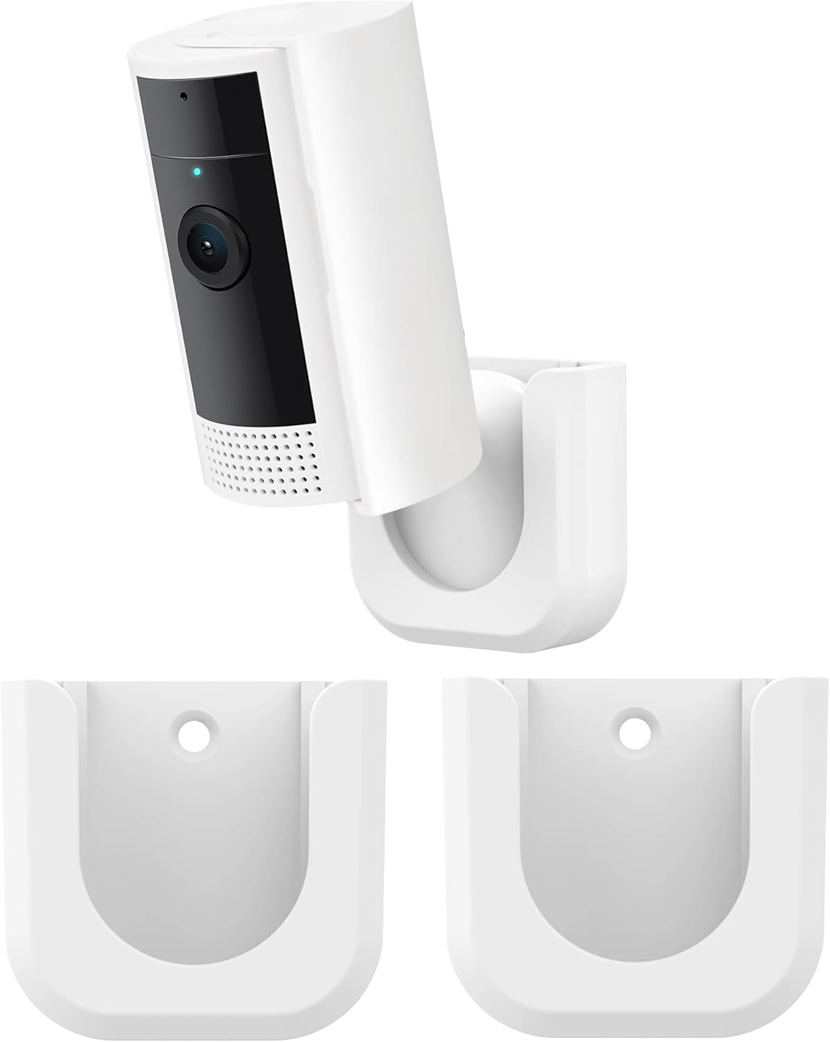 (2 Pack,White) Adhesive Wall Mount Bracket for Indoor Cam, Strong Adhesive Durable Camera Mount Stand for Indoor