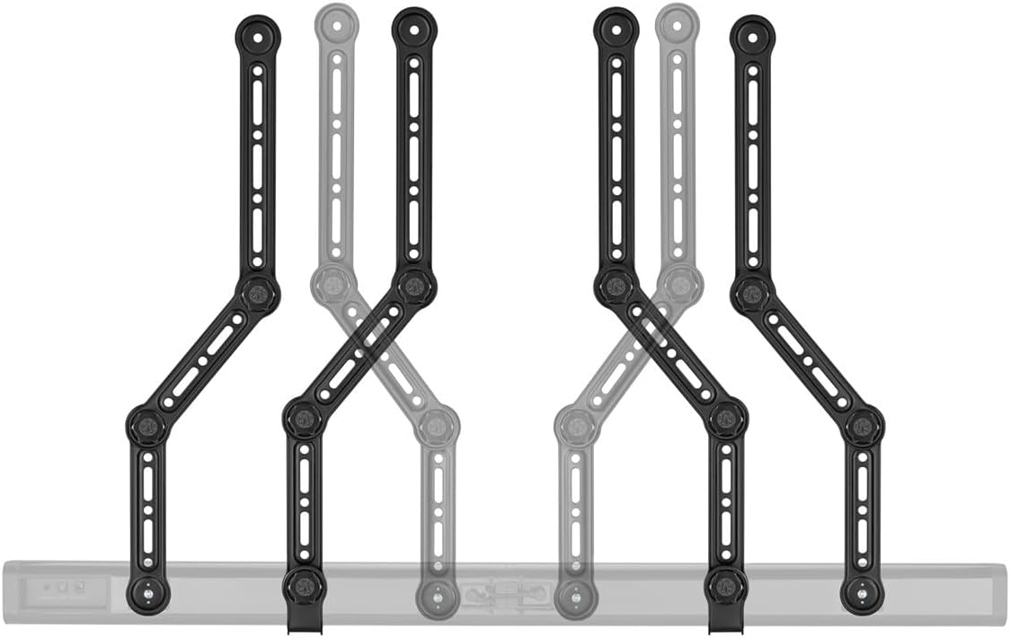 Monoprice 90in 33lbs., Soundbar TV Mounting Brackets, Adjustable Arms for max TV with LShaped Brackets, Fits Most